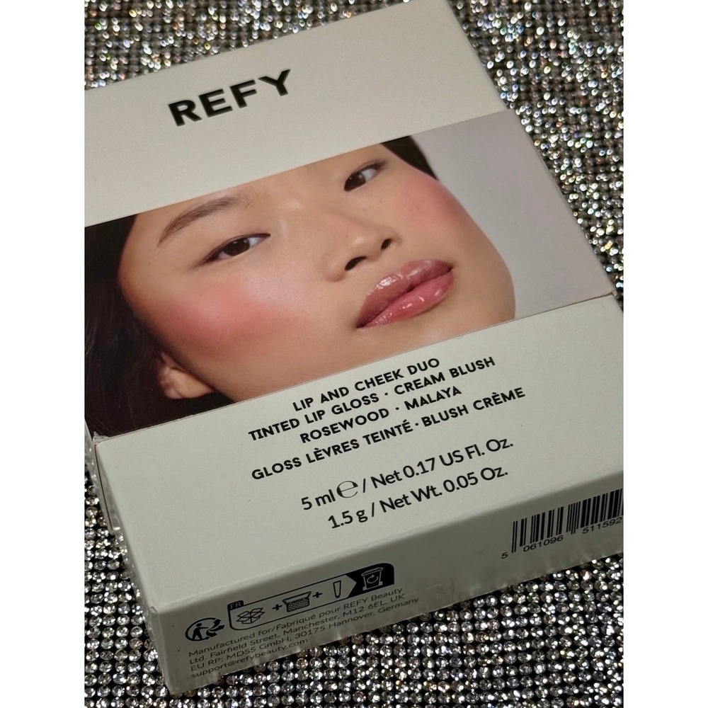 Limited Edition REFY Lip and Cheek Duo Tinted Lip Gloss + Cream Blush New Pinks